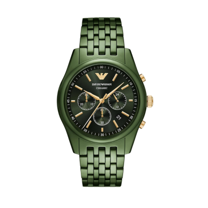 Emporio Armani AR70017 FA25 WATCH MEN 43MM Chronograph Green Ceramic  นาฬิกาข้อมือ นาฬิกา ผู้ชาย