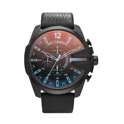 Diesel DZ4323  Diesel Mega Chief Chronograph Black Dial Black Leather Strap  MEN 51MM  นาฬิกาข้อมือ นาฬิกา ผู้ชาย