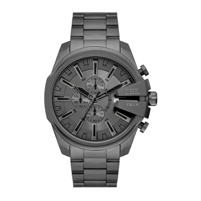 Diesel DZ4676 Mega Chief Slim Chronograph Gray Stainless Steel MEN 48MM  นาฬิกาข้อมือ นาฬิกา ผู้ชาย