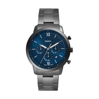Fossil Neutra Chronograph Blue Dial Smoke Stainless Steel Strap Men Watch FS6111 นาฬิกาข้อมือผู้ชาย