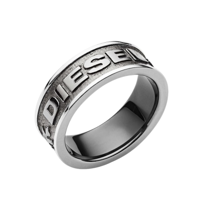 DIESEL JEWELRY RING DX110806010 RG SHLD DSL BAND GUNMETAL แหวน ไซส์ 10