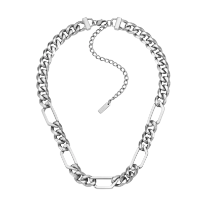 DIESEL JEWELRY  DX1626040  Diesel D Logo Silver-Tone Necklace สร้อยคอ