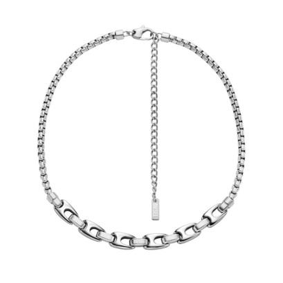 DIESEL JEWELRY DX1650040 Stainless steel chain necklace Color: Silver สร้อยคอ