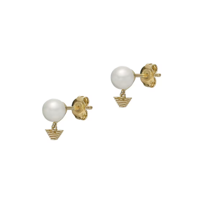 Emporio Armani White Pearl Stud Earrings