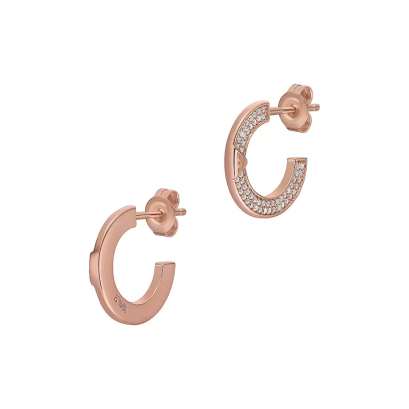 Emporio  Armani Rose Gold-Tone Sterling Silver Hoop Earrings EG3590221