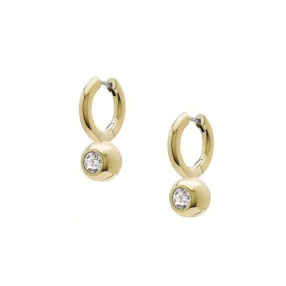 Fossil  Bright Baubles Gold-Tone Brass Hoop Earrings JA7254710