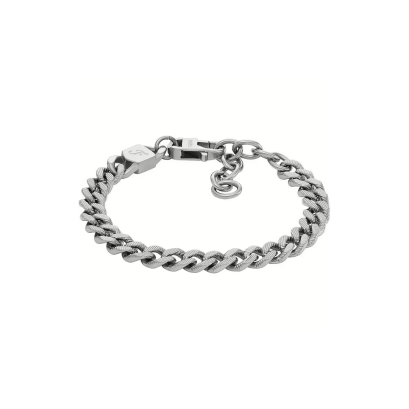 Fossil Harlow Linear Texture Chain Stainless Steel Bracelet JF04697040