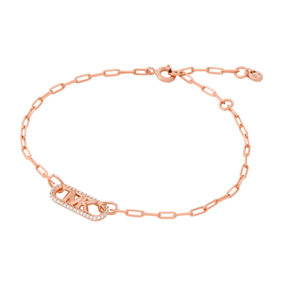 Michael Kors 14K Rose Gold-Plated Sterling Silver Pavé Empire Link Chain Bracelet MKC1656CZ791