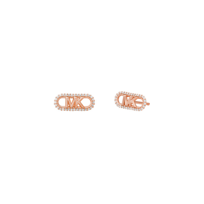 Michael Kors 14K Rose Gold-Plated Sterling Silver Pavé Empire Link Stud Earrings MKC1657CZ791