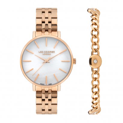 LEE COOPER LC07857.420  34 MM. นาฬิกาข้อมือผู้หญิง สี Rose Gold