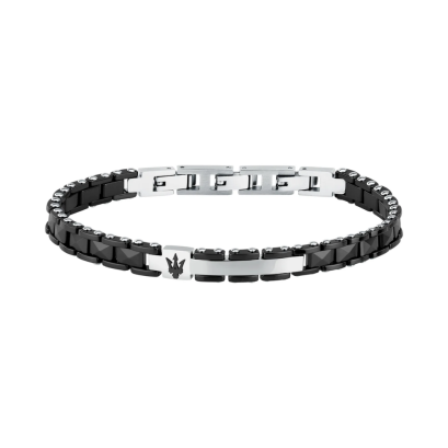 MASERATI JEWELRY JM426ATZ95 CERAMIC BR SS BLACK 19+3CM สร้อยข้อมือ