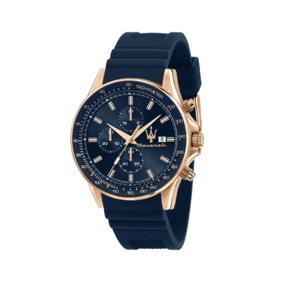 Maserati&nbsp; R8871640007  45MM Sfida Chronograph  BLUE DIAL BLUE SILICON ST Men  watch นาฬิกาข้อมือ นาฬิกา ผู้ชาย