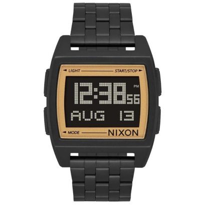 NIXON Mens Digital Watch with Stainless Steel Strap A1107-1031-00 BASE ALL BLK GOLD