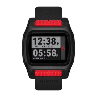 Nixon High Tide รุ่น NXA1308008-00 นาฬิกาข้อมือผู้ชาย สีดำ สายซิลิโคน หน้าปัด 44 มม. HIGH TIDE - BLACK / RED
