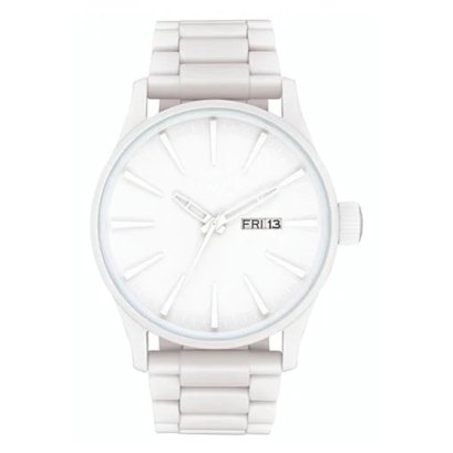 NIXON NXA356126-00 The Sentry White/Steel 42 mm. นาฬิกา นาฬิกาข้อมือ นาฬิกาข้อมือผู้ชาย SENTRY SS ALL WHITE