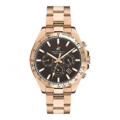 Beverly Hills Polo BP3127X.440 นาฬิกาข้อมือผู้ชาย Chronograph สายสแตนเลส Rose Gold