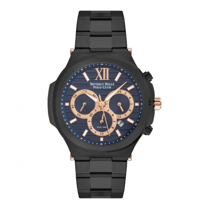 Beverly Hills Polo BP3216X.690 นาฬิกาข้อมือผู้ชาย Chronograph สายสแตนเลส Black/Blue