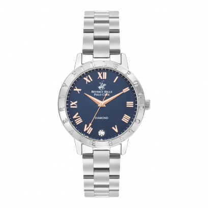 Beverly Hills Polo Club BP3386C.390 นาฬิกาข้อมือผู้หญิง สายสแตนเลส Silver/Blue