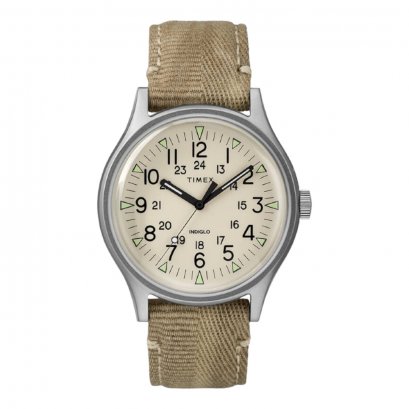 Timex TW2R68000 MK1 SST นาฬิกาข้อมือผู้ชาย สายผ้า สีเบจ หน้าปัด 40 มม.
