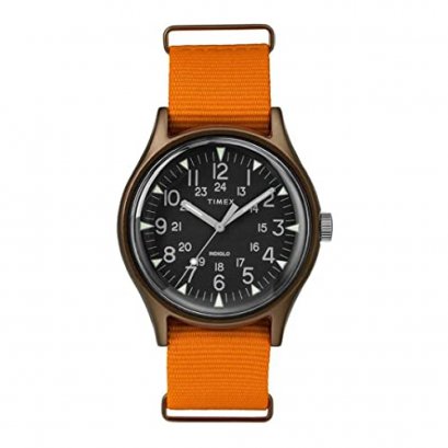 Timex TW2T10200 MK1 Aluminum นาฬิกาข้อมือผู้ชาย สายผ้า สีส้ม หน้าปัด 40 มม.
