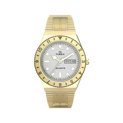 Timex TW2U95800 WOMENS Q นาฬิกาข้อมือผู้หญิง สายสแตนเลส สีทอง หน้าปัด 36 มม.