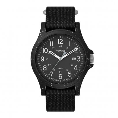 TIMEX TW2V81900 OCEAN TIDE นาฬิกาข้อมือผู้ชายและผู้หญิง สาย#tide ocean material® สีดำ หน้าปัด 40 มม.