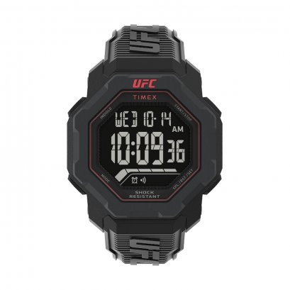 TIMEX TW2V88100 UFC Knockout  นาฬิกาข้อมือผู้ชาย สายเรซิ่น สีดำ หน้าปัด 49 มม.