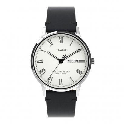 TIMEX TW2W15000 Waterbury Classic นาฬิกาข้อมือผู้ชาย สายหนัง สีดำ หน้าปัด 40 มม.