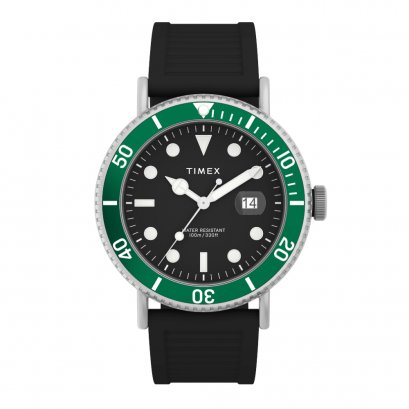 TIMEX TW2W16700 Portside นาฬิกาข้อมือผู้ชาย สายBio-based PU สีดำ หน้าปัด 43 มม.