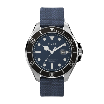 Timex  TW2W62700 HARBORSIDE COAST BLUE  44mm Recycled Fabric Strap Watch  นาฬิกา นาฬิกาข้อมือ นาฬิกาข้อมือผู้ชาย