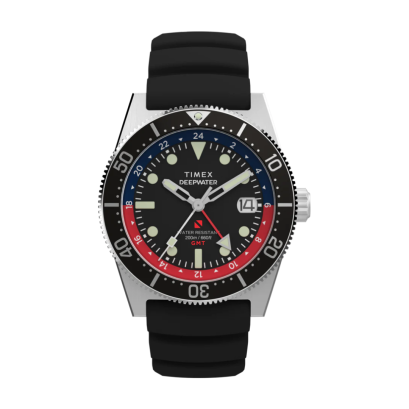 Timex TW2W75000 DEEPWATER REEF 200 GMT 41mm Synthetic Rubber Strap Watch  นาฬิกา นาฬิกาข้อมือ นาฬิกาข้อมือผู้ชาย