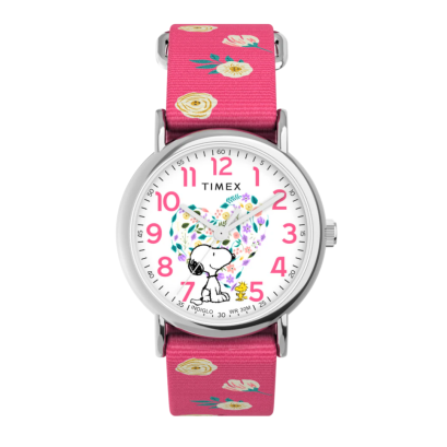 Timex TW2W83100 Timex x Peanuts Timex Weekender Floral 38mm Fabric Strap Watch นาฬิกา นาฬิกาข้อมือ นาฬิกาข้อมือผู้หญิง