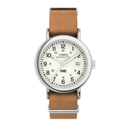 Timex TW2W86500 Weekender 37mm Leather Strap Watch  นาฬิกา นาฬิกาข้อมือ นาฬิกาข้อมือผู้ชาย