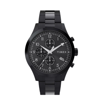 Timex  TW2Y01600 M Dress Chronograph BLACK นาฬิกา นาฬิกาข้อมือ นาฬิกาข้อมือผู้ชาย