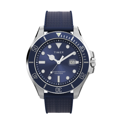 Timex  TW2Y05000 Harborside Coast 44mm Synthetic Rubber BLUE  Strap Watch  นาฬิกา นาฬิกาข้อมือ นาฬิกาข้อมือผู้ชาย