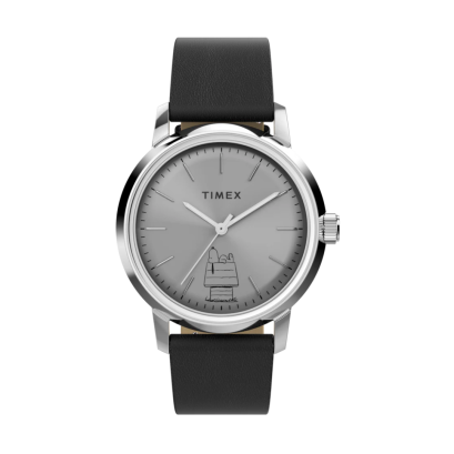 Timex TW2Y10000 Timex x Peanuts Marlin Automatic 75th Anniversary Edition 40mm Leather Strap Watchนาฬิกา นาฬิกาข้อมือ นาฬิกาข้อมือผู้ชาย