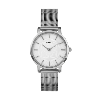 Timex  TW2Y10200 TRANSCEND 34mm Stainless Steel Bracelet Watch SILVER นาฬิกา นาฬิกาข้อมือ นาฬิกาข้อมือผู้หญิง