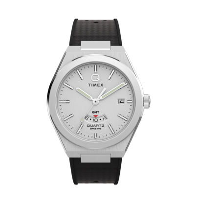Timex TW2Y12200 Q Timex  Continental GMT 39mm Synthetic Rubber Strap Watch  นาฬิกา นาฬิกาข้อมือ นาฬิกาข้อมือผู้ชาย