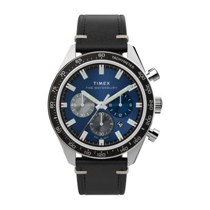 Timex  TW2Y18600 Waterbury Traditional Chronograph 41mm Leather Strap Watchนาฬิกา นาฬิกาข้อมือ นาฬิกาข้อมือผู้ชาย