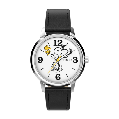 Timex TW2Y19900 Timex x Peanuts Marlin  75th Anniversary Edition 38mm Leather Strap Watch นาฬิกา นาฬิกาข้อมือ นาฬิกาข้อมือผู้ชาย