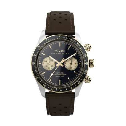 Timex  TW2Y24100  Waterbury Heritage Chronograph 39mm Leather Strap Watch  นาฬิกา นาฬิกาข้อมือ นาฬิกาข้อมือผู้ชาย