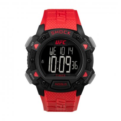 Timex TW4B27600 UFC CORE SHOCK นาฬิกาข้อมือผู้ชาย สายเรซิ่น สีแดง หน้าปัด 45 มม.