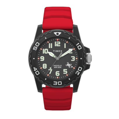 Timex TW5M61000 Main Street watch DIVER RED SILICONE  นาฬิกา นาฬิกาข้อมือ นาฬิกาข้อมือผู้ชาย