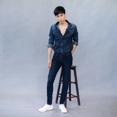 กางเกงยีนส์ขาเดฟ LG1443