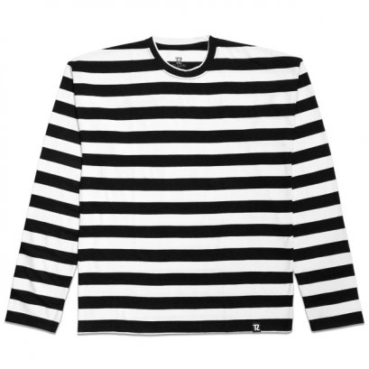 เสื้อยืดแขนยาว STRIPE OVERSIZED LS TEE BLACK/WHITE V1