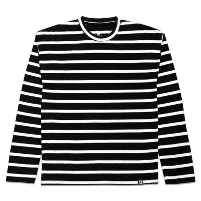 เสื้อยืดแขนยาว STRIPE OVERSIZED L/S TEE BLACK/WHITE 2