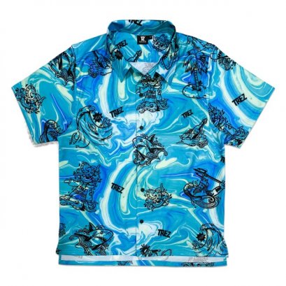 เสื้อเชิร์ต SUMMER BEACH SHORT SLEEVE SHIRT - BLUE