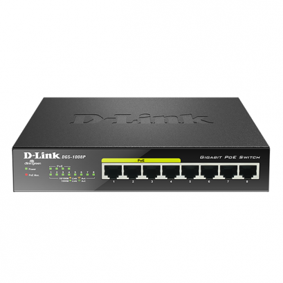 D-Link DGS-1008P 8 Port Gigabit PoE Switch
