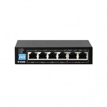 D-LINK DES-F1006P-E 250M 6-Port Switch with 4 PoE Ports and 2 Uplink Ports