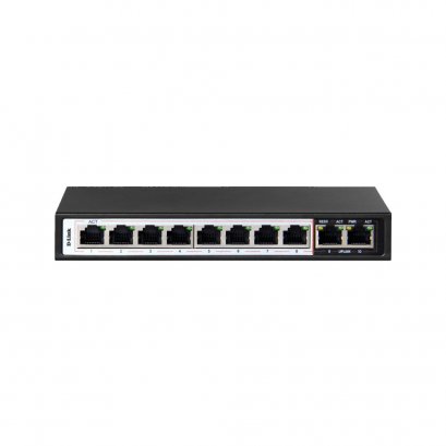 D-LINK DES-F1010P-E 250M 10-Port Switch with 8 PoE Ports and 2 Uplink Ports